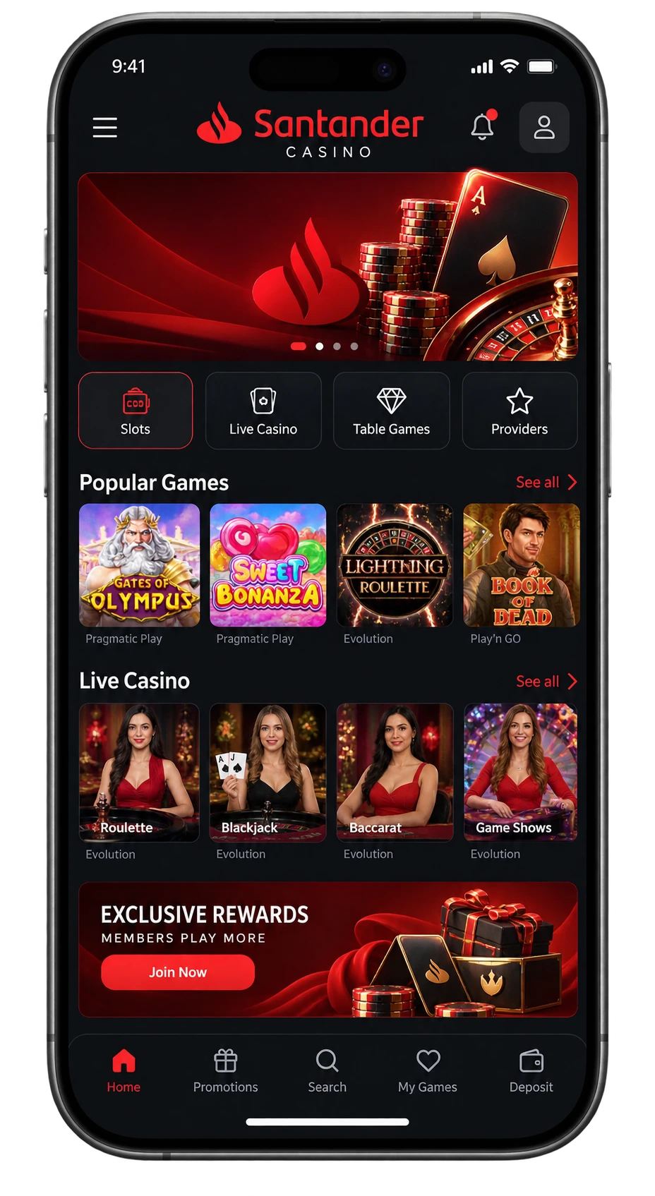 Santander Casino online: acceso móvil y app